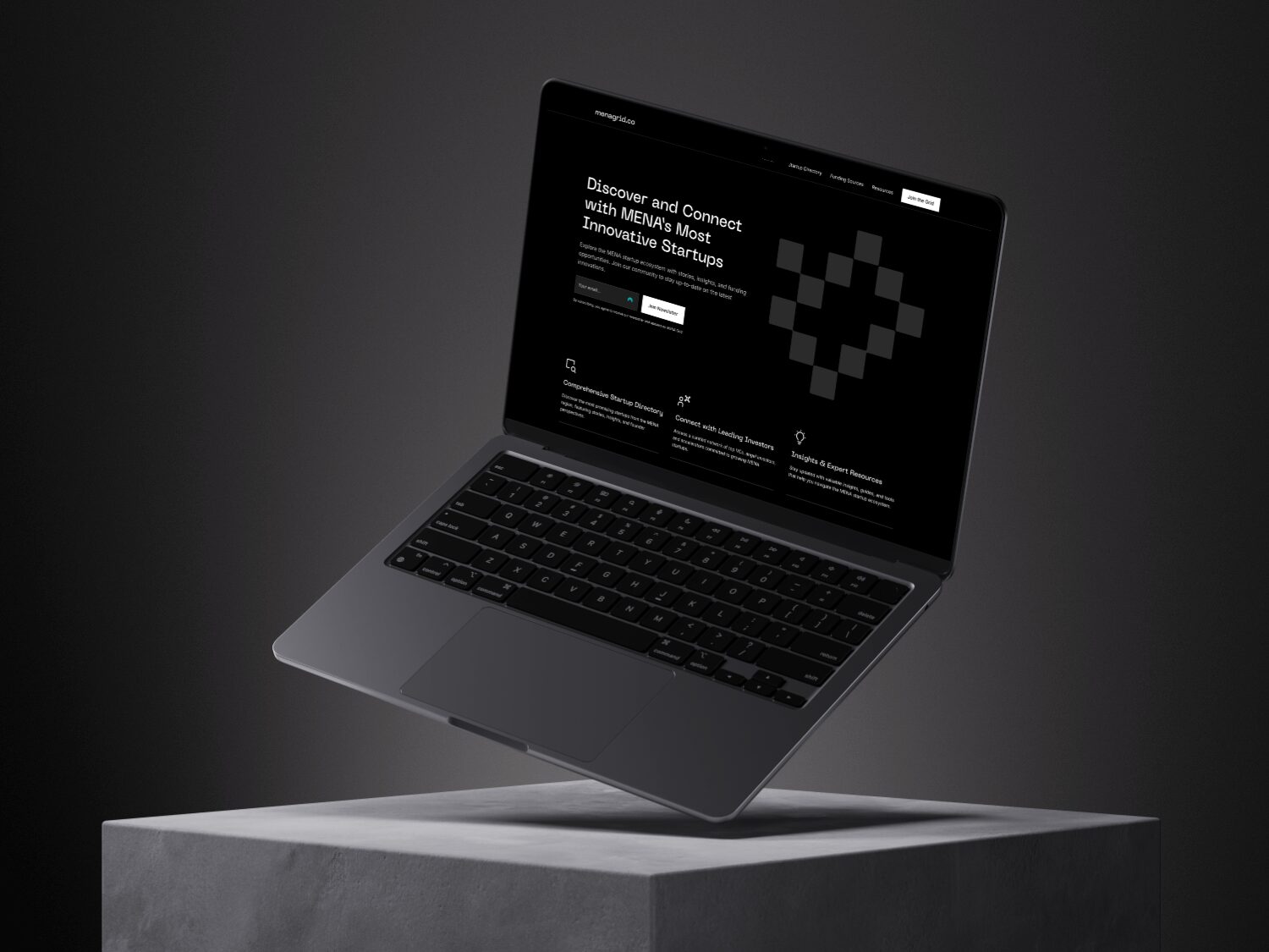 menagrid.co laptop mockup